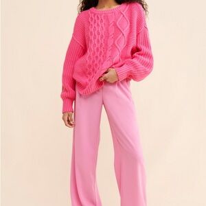 Free people dream knit sweater pink XS